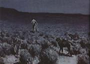 Frederic Remington Calling the Moose (mk43) oil on canvas